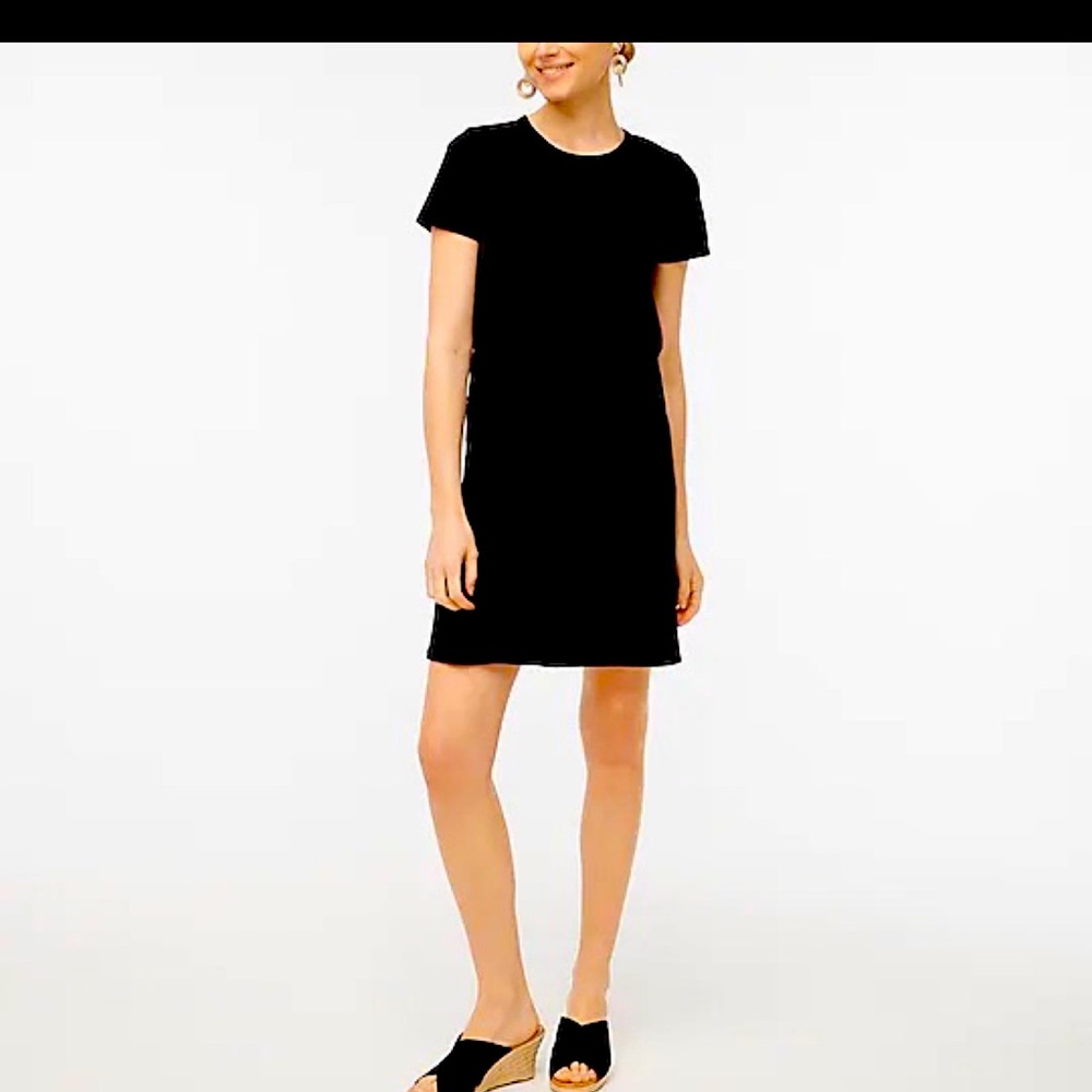 NWOT J. Crew Simply Black Cotton T-Shirt Dress